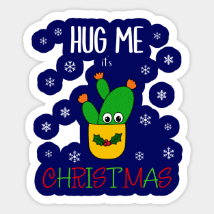 Hug Me It's Christmas - Opuntia Microdasys Cactus In Christmas Holly Pot Sticker